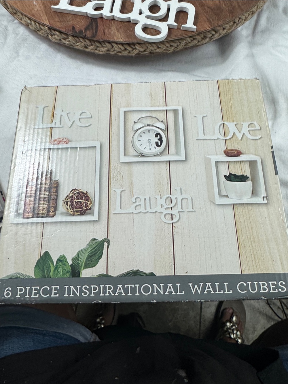 White 'Live Love Laugh' Wall Cubes - Inspirational Home Display